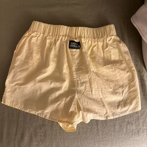 Daily Drills Yellow Poplin Shorts